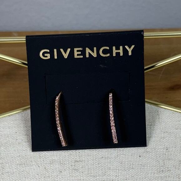 New Givenchy Crystal Threader Earrings in Rose Gold - Picture 3 of 5